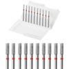 10pcs Diamond Cuticle Nail Drill Bits Set (2.5mm Flat Barrel