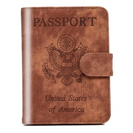 cesrg Passport Holder for travel - passport Cover Wallet -Travel Essentials RFID Blocking Travel Accessories for Women Men (brown), WT002