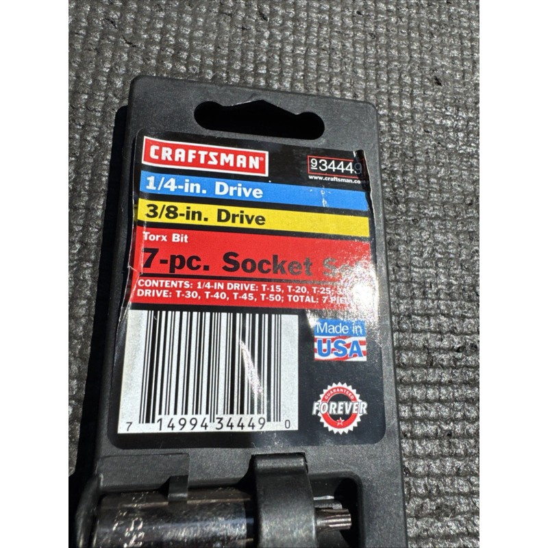 Craftsman Sears Craftsman USA 7pc Torx Bit Socket Set 1/4”