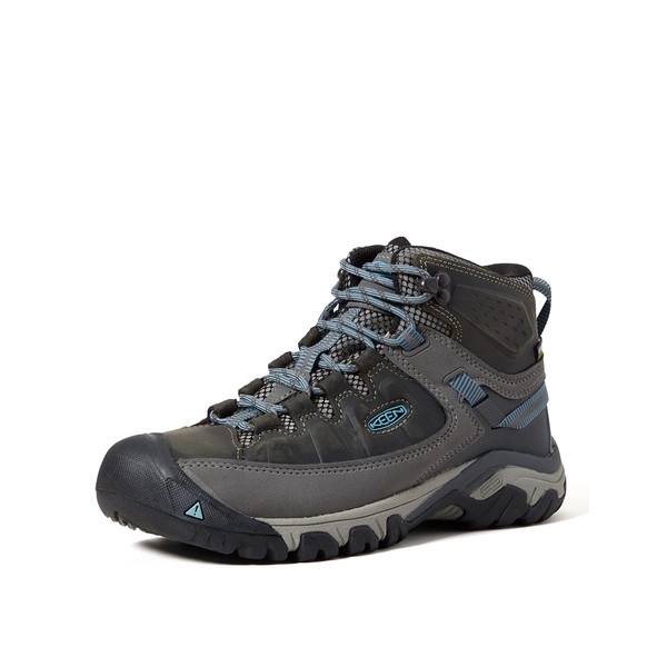KEEN Women's Targhee 3 Mid Height Waterproof Hiking Boots, Magnet/Atlantic Blue, 8