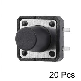 sourcing map 12x12x12mm Panel Mini/Micro PCB Momentary Tactile Tact Push Button Switch DIP 20PCS