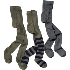 wellyou Baby/children's tights for girls, baby tights/children's tights olive green blue, high cotton content, set of 3, size 62-146 - olive, size: 134-146