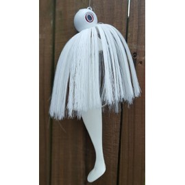"Mojo" Trolling Striper Rockfish Nylon 2-10/0 Mustad Hooks Shad Lure Jig - White 10 oz
