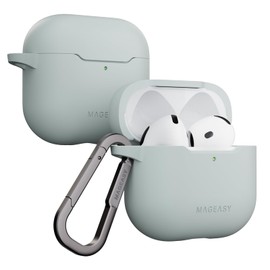MAGEASY Designed for AirPods 4 Case - Shockproof Protective Case for AirPods 4, Stain-Resistant, Smooth & Skin-Friendly, Support Wireless Charging - Skin (Mirage Gray)