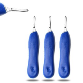 PRECISE CANADA 3 Pcs Blue Color Plastic Handle, Scalpel Handle # 4
