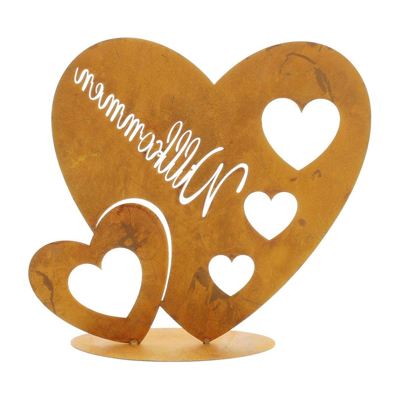 levandeo Stand Heart 29 x 26 cm Rust Welcome Love