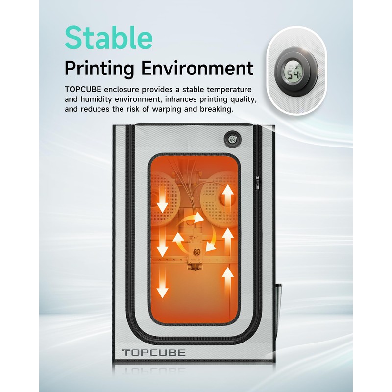 TOPCUBE 3D Printer Enclosure for Bambu Lab A1 Combo, Stainless