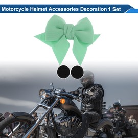 PARSLUCK Motorcycle Helmet Accessories Decoration Bow for Motorcycle Bicycle Skiing Helmets Cyan Fabric Sticker 1 Set