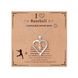 Maverileisure Softball/Volleyball/Basketball/Baseball Necklace for Teen Sport Accessories Jewelry Gifts for Mom Women Man, Brass, Cubic Zirconia