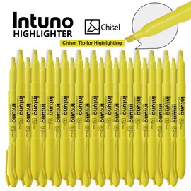 INTUNO Yellow Highlighters, 120 Count, Chisel tip, Suitable for Office Supplies, School Supplies, and Home Office Essentials