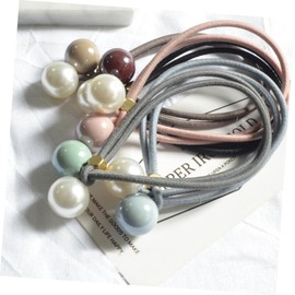 SAFIGLE 5pcs Ponytail Holders Pearl Design Hair Tie Rubber Band Headwear Ponytail Holder Tie Girl Headdress for Women Girls Ladies for Party Performance Festival