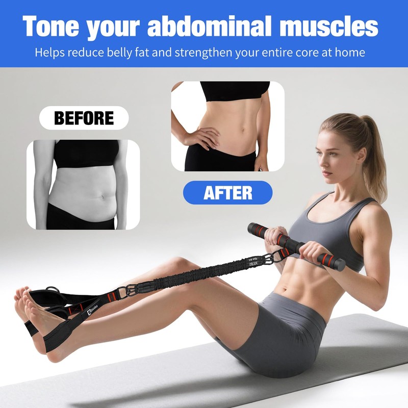 Bbtops Pedal Resistance Band with Handle for Women Men,Black