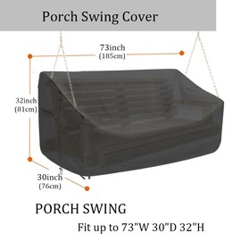 Porch Swing Cover 73 Inch Water-Resistant 600D Oxford Hanging Outdoor Swing Cover All Weather Protected Swing Covers for Outdoor Furniture (73x28x(35-28) Inch (Black))