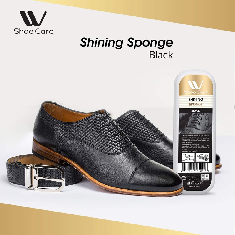 WBM Shoe Care Premium Quality Black Shoe Shine Sponge,Shining Luxury