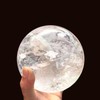 RALDMOV Natural Clear Quartz Crystal Ball,White Crystal Sphere Healing Crystal