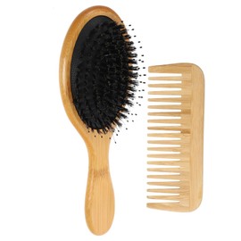 LALAFINA Scalp Hair Brush Comb for Wooden Handle Hair Balm Wax and Conditioner Safe
