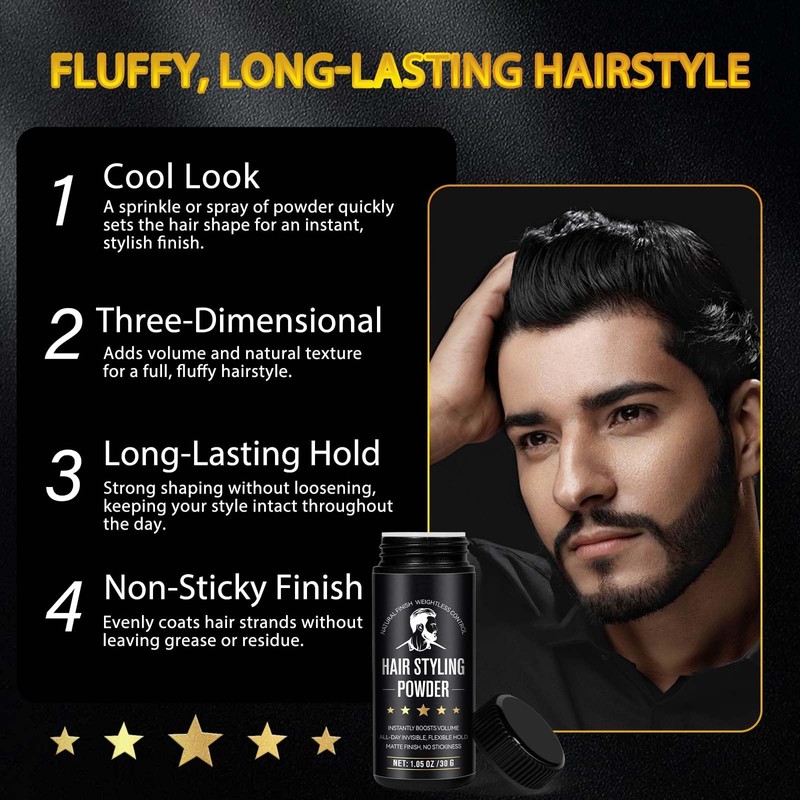 Texture Powder, Hair Styling Powder for Men, Non-Greasy Finish 1.05oz