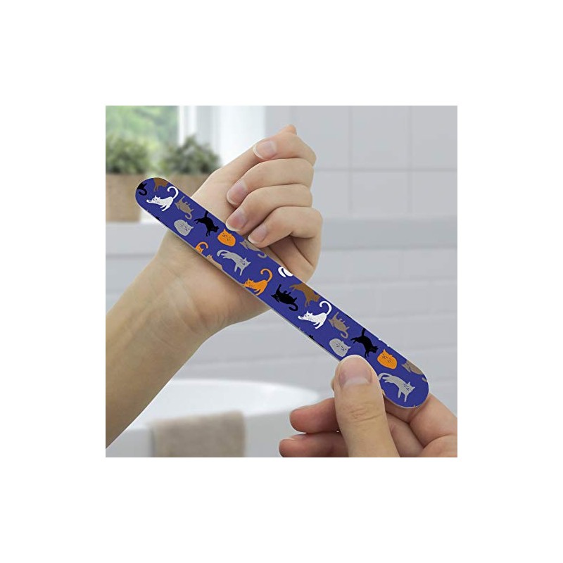Crazy Cat Pattern Double-Sided Nail File Emery Board Set 4