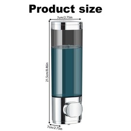300mL Soap Dispenser,Shampoo Dispenser Wall Mounted for Bathroom,Black Single Chamber Simple Human Plastic Body Wash Shower Gel Shampoo Conditioner Soap Dispenser Holder No Drill Set