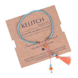 KELITCH Women Boho Adjustable MiyukiPearl Bracelet Friendship Charm Bracelet