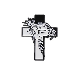 Fashion Cross Faith Lapel Brooch Pin Abstract Figure Enamel Pins Collar Sweater Suit Dress Backpack Brooches Punk Jewelry Gifts for Women Girls Badges