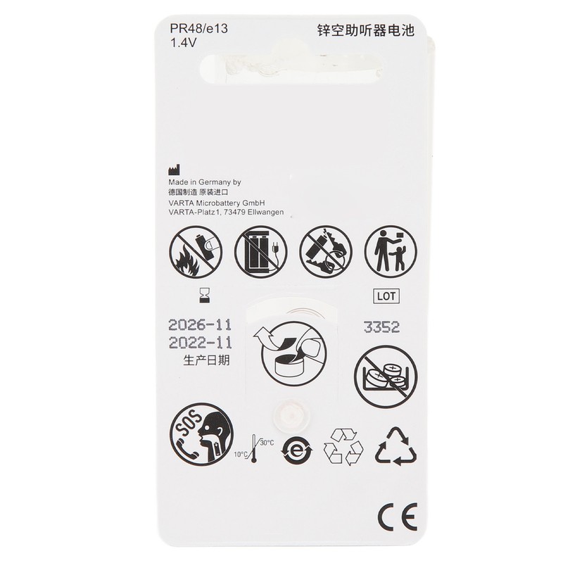 60pcs Long Lasting Power Hearing Device Battery Zinc Air Sound