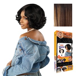 Sensationnel Curls Kinksandco Kinkyedges Wig - Kinky Roller Set 10 Inch Y Part Lace Natural Kinkytexture Edged Hairline for Natural 3C to 4C Hair Textures (BALAYAGESUNKISSED)