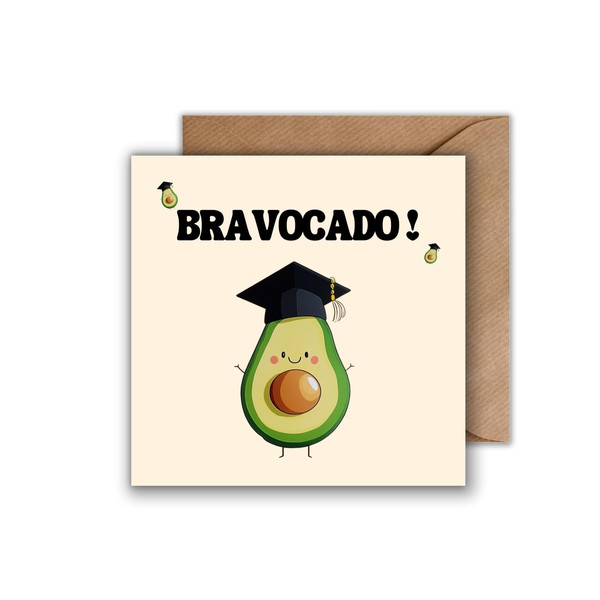 WBdesignz Greetings Card with Envelope - Graduation Greeting Card Bravocado
