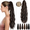 Fanguilar Ponytail Extension 24 Inch Long Curly Wavy Drawstring Ponytail