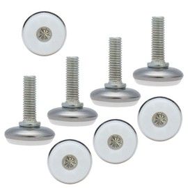uxcell M8 x 25 x 28mm Screw on Furniture Glide Leveling Feet Adjustable Leveler Pad for Chair Industrial Machine Desk Leg, White Cap 8 Pack