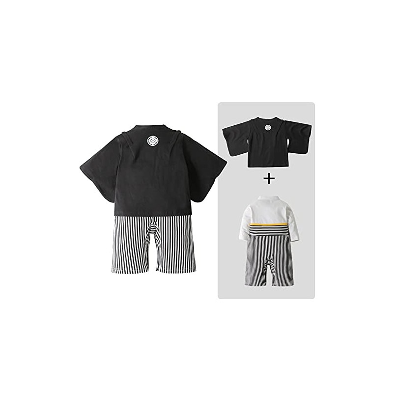 SZCQ Baby Boy Kimono Romper Suit Japanese Costumes Infant Cotton
