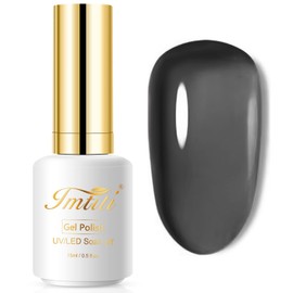 Imtiti Jelly Gel Nail Polish, 1 Pcs 0.5 Fl Oz Black Jelly Gel Polish Soak Off LED U V Nail Gel Polish Sheer Translucent Gel Nail Polish DIY Nail Art Starter Manicure Salon Gel Nail Kit for Women Girls