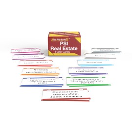 PSI Real Estate Exam Prep Flash Cards: PSI Real Estate Flashcard Guide with Practice Test Questions for The National License [Full Color Cards]