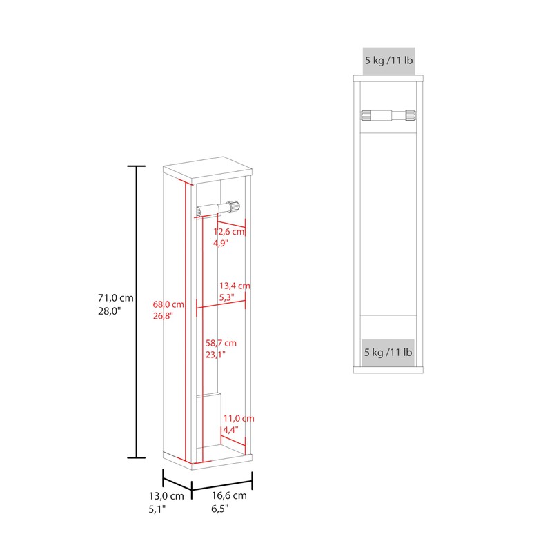 Tuhome Bali 28-Inch Toilet Paper Holder Shelf Organizer with Multiple