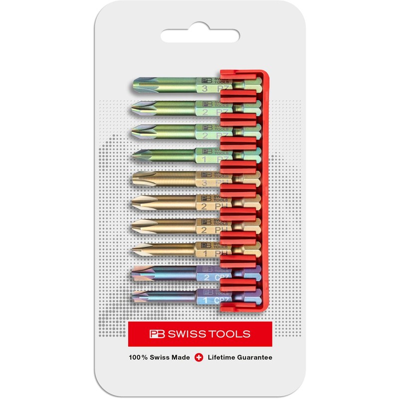 PB Swiss Tools Phillips Pozidriv Pozi/Slotted Combination Bit Block PB
