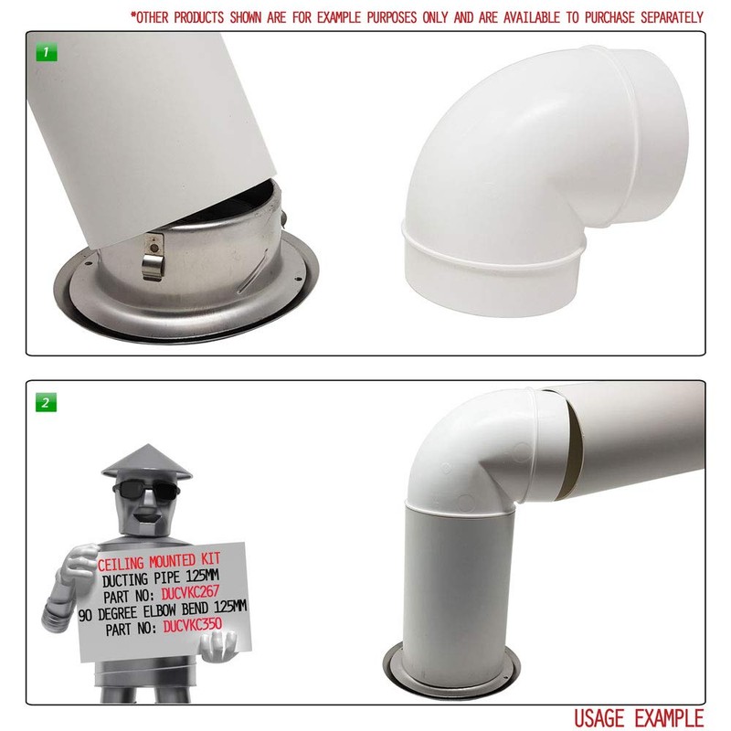 Kair Ceiling Valve 125mm - 5 inch Stainless Steel Adjustable