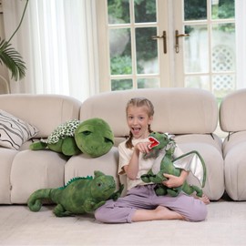 Karister Giant Dragon Plush Toy, 24 Inch Soft Large Drgon Stuffed Animal for Kids Boys Girls, Green Dinosaur Plushies as Christmas Birthday Gift