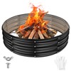 YSEJOMP 48 Inch Round Galvanized Fire Pit Ring/Fire Ring -
