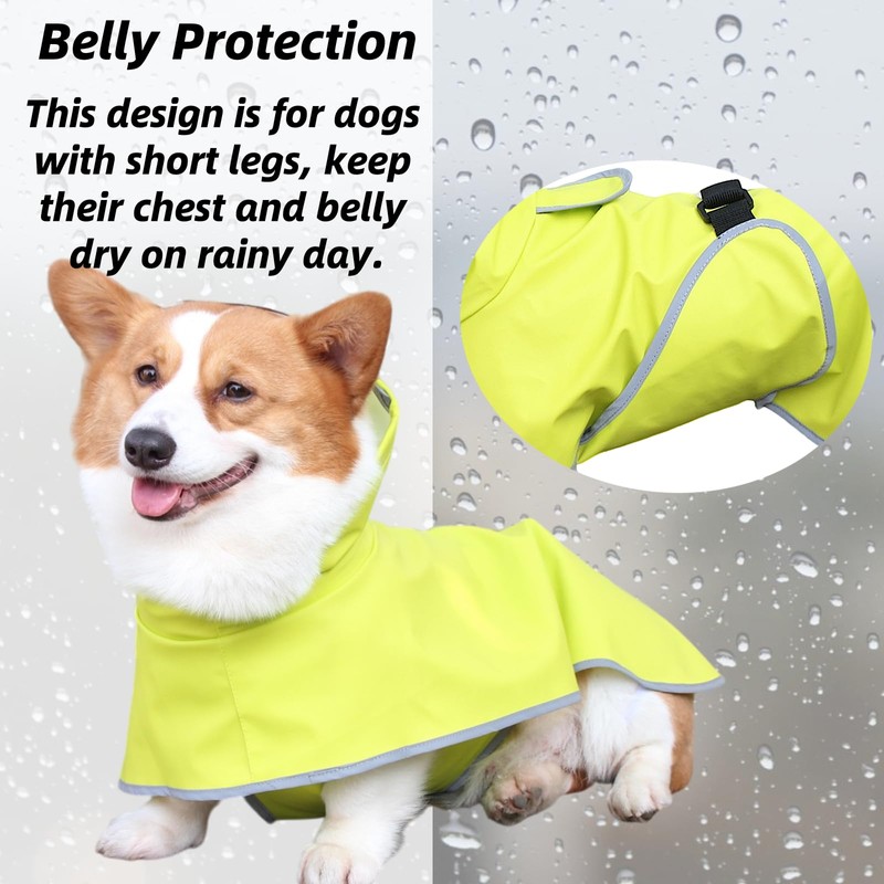 Luccalily Dog Rain Jacket with Hood for Small Medium Dog,Waterproof
