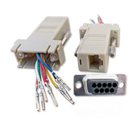 CABLE TO GO 2x 9-Pin DB9 RS232 Serial Port Female to RJ45 8P8C Network Modular Adapter Ivory