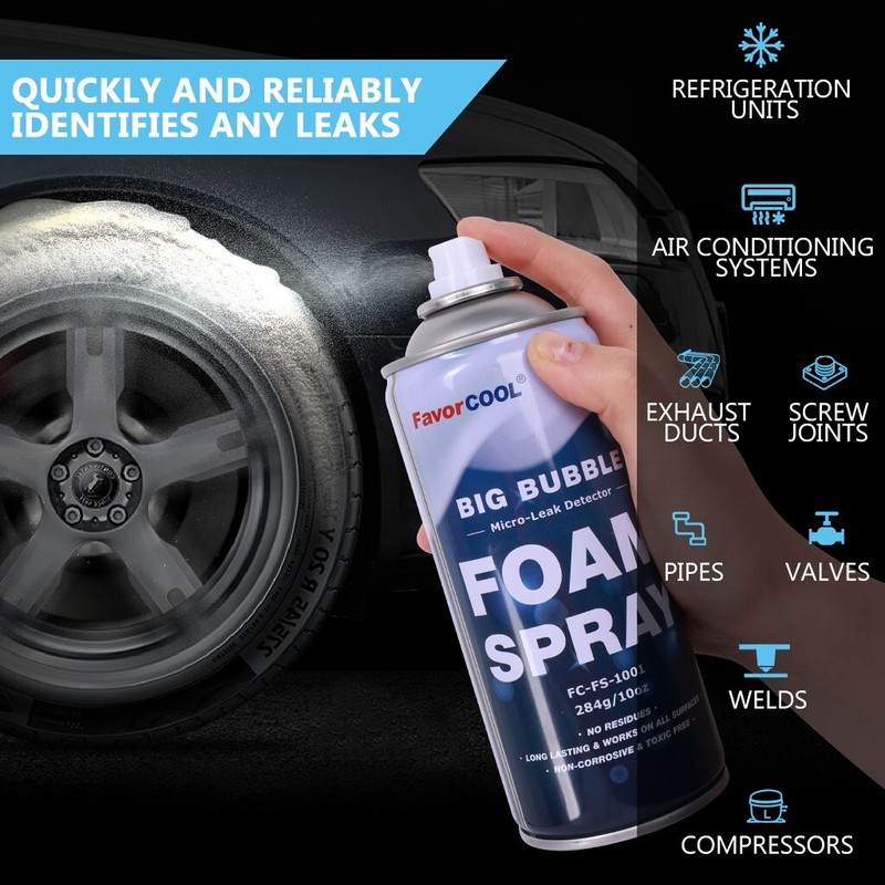 FavorCOOL Micro Gas Leak Detector Detects Gas Compressed Foam Leak