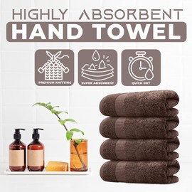 Towelogy® 2 Piece Set - Hand Towels for Bathroom 100% Egyptian Cotton Multipurpose Washcloths Ideal for Everyday Use Fade & Tear Resistant 50 x85cm | Machine Washable (Peanut Brown, 2)