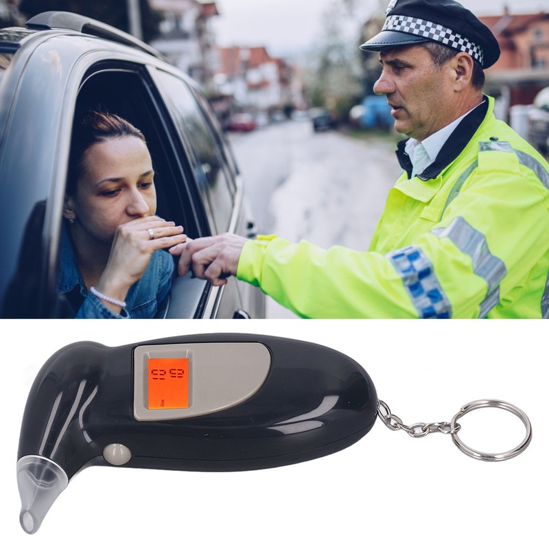 Alcohol Tester Professional LED Digital Keychain Breath Alcohol Detector Audible