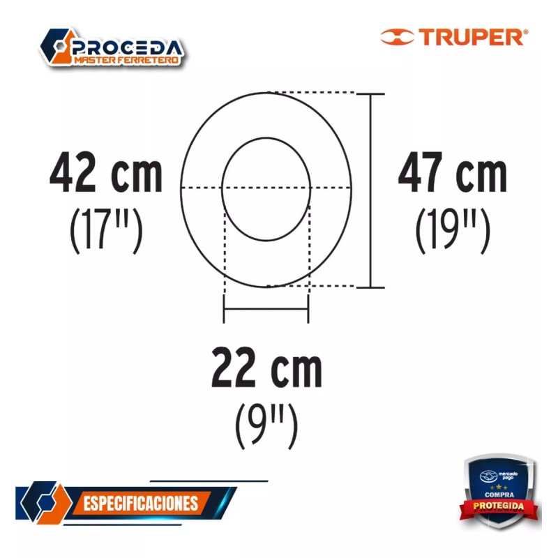 Truper Protector Solar Plegable Para Casco, Naranja 100353