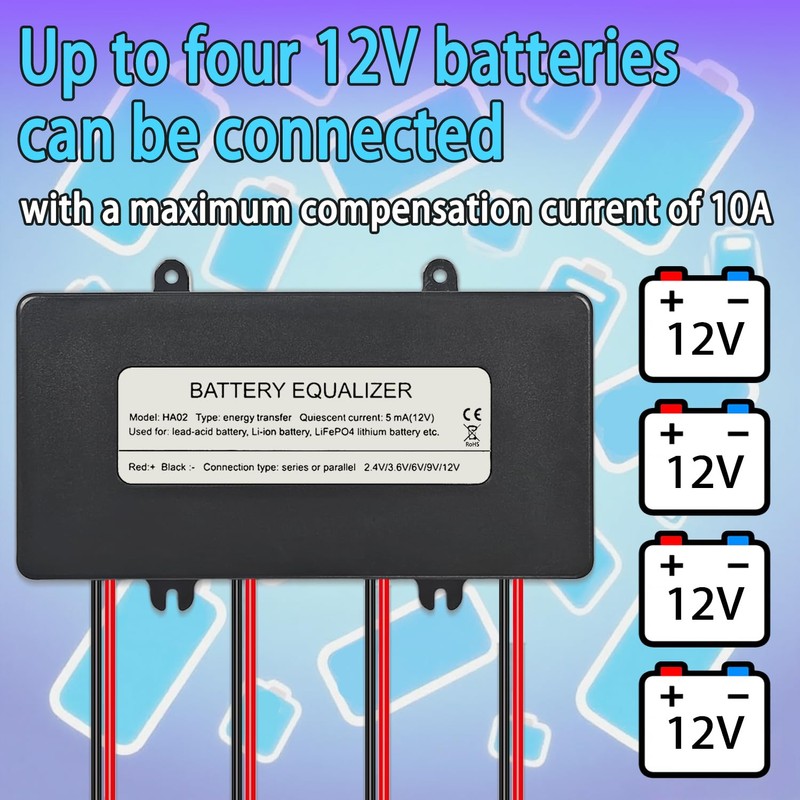 HA02 Battery Equalizer, Solar System Balancer Equalizer Lead Acid Battery