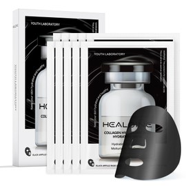 HEALOINE Deep Collagen Face Mask with Hyaluronic Acid, Overnight 500ppm High Concentration Hydrolyzed Collagen Mask, Firming Korean Face Mask for Women 30g*10ea