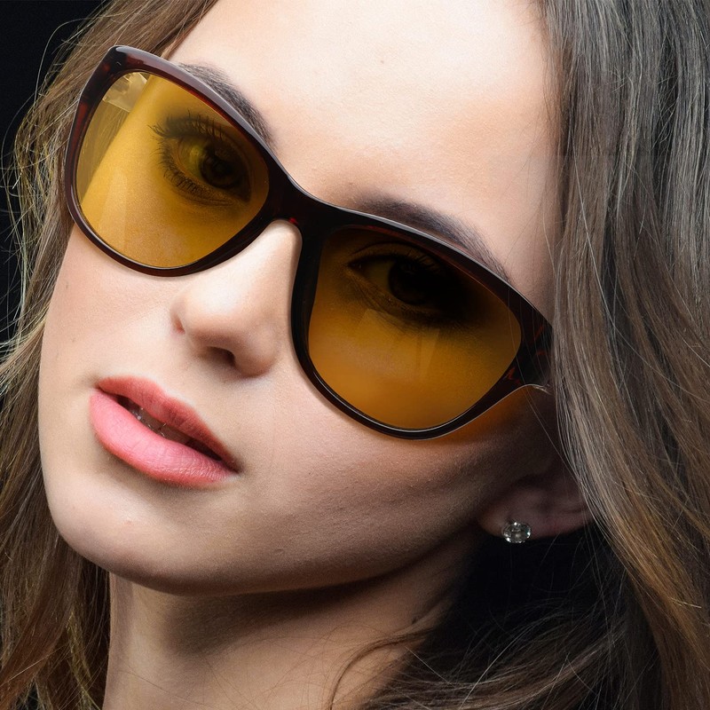 LVIOE Night Driving Glasses for Women Polarized Anti Glare Yellow