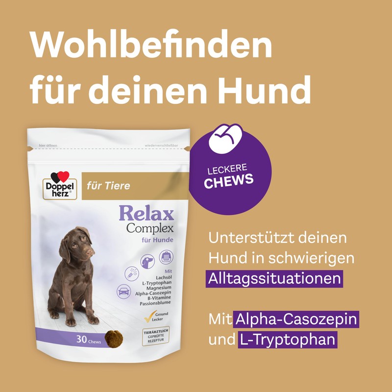 Doppelherz Relax Complex for Dogs - With Alpha Casozepine, L-Tryptophan