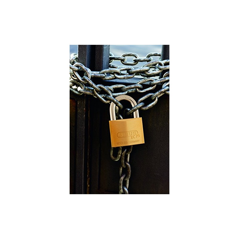 ABUS 75/50 Solid Brass Padlock with 2 Keys for Outdoor,