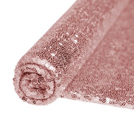 VOK Sequin Flip Fabric by The Yard, Glitter Fabric for Graffiti, Bridal Dress, Wedding Decorations, Sewing, DIY Handmade (1 yd, Rose Gold)